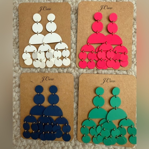 JCrew Earrings Denim Blue Circle Statement - Picture 2 of 3